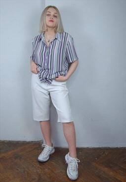 Vintage y2k midi glam suit summer chino shorts in white