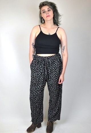 VINTAGE 80'S FLOWER PRINT TROUSERS