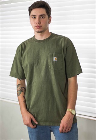 VINTAGE CARHARTT T-SHIRT LOGO 90S L 10.8