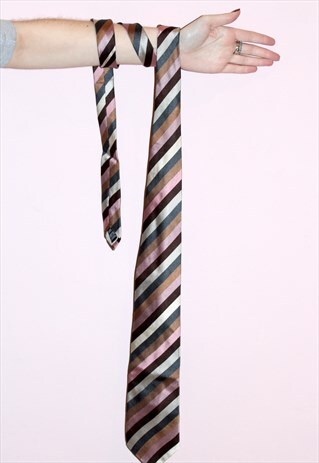 90S VINTAGE COLOURED STRIPE PATTERN WORK OCCASION TIE