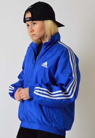 VINTAGE 90S BLUE ADIDAS BOMBER JACKET