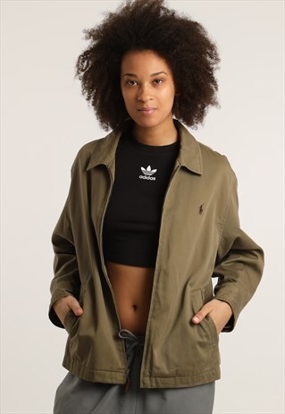 VINTAGE RALPH LAUREN EMBROIDERED LOGO HARRINGTON JACKET