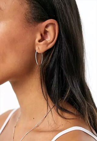 WOMEN'S ESSENTIAL 40MM HOOP EARRING - SILVER