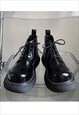 PLATFORM BOOTS CHUNKY SOLE ANKLE SHOES IN BLACK