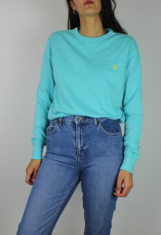 VINTAGE POLO RALPH LAUREN SWEATSHIRT JUMPER WITH LOGO FRONT