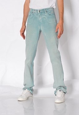 Y2K Unisex Faded Pastel Mint Green Jeans