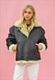 LEATHER AVIATOR JACKET FLYING JACKET VINTAGE 80S