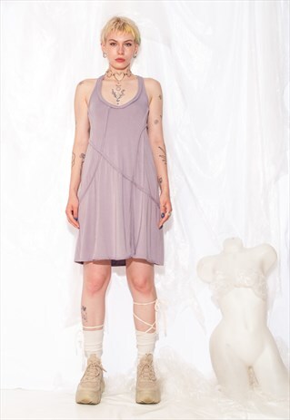 VINTAGE SLIP DRESS Y2K BALLETCORE MINI IN PASTEL PURPLE