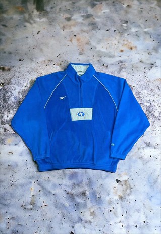 VINTAGE MEN'S REEBOK QUARTER ZIP FLEECE PULLOVER