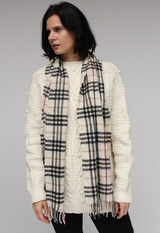 VINTAGE CASHMERE CHECKED SCARF -AS02