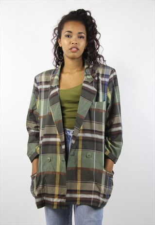 VINTAGE CHECK BLAZER JACKET