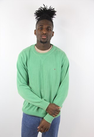 VINTAGE TOMMY HILFIGER GREEN JUMPER