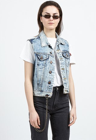 VINTAGE BLUE DENIM VEST TOP