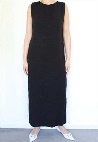 BLACK Y2K MINIMAL LONG MAXI SUMMER DRESS