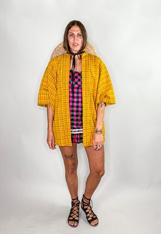 GOLDEN CHECK KIMONO