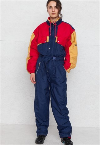 VINTAGE BLUE RED YELLOW SNOWSUIT TRACKSUIT