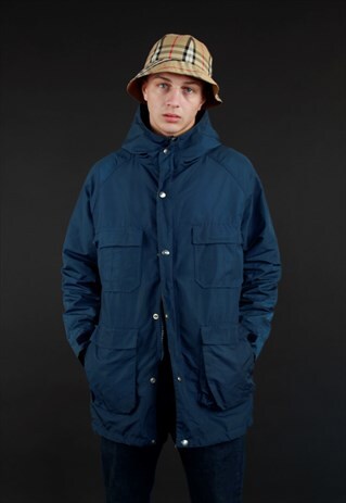 1980S WOOLRICH 60/40 NAVY BLUE MOUNTAIN PARKA