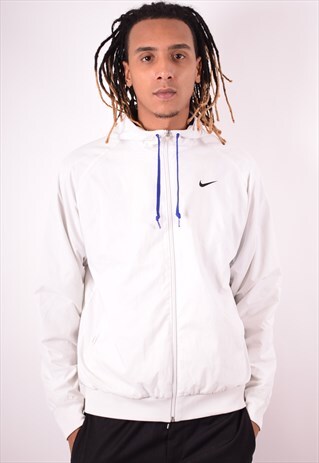 NIKE MENS VINTAGE JACKET LARGE WHITE 90S