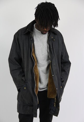 VINTAGE BARBOUR BLACK WAX JACKET