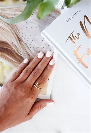 GOLD DIAMANTE 'GEMINI' ZODIAC COCKTAIL ADJUSTABLE RING