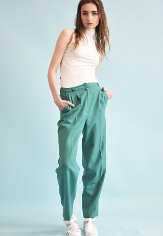 90'S RETRO CLASSIC CUT REGULAR WAIST TAPERED TROUSERS