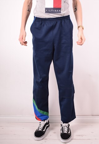 DIADORA MENS VINTAGE TRACKSUIT TROUSERS W34 L30 BLUE 90S