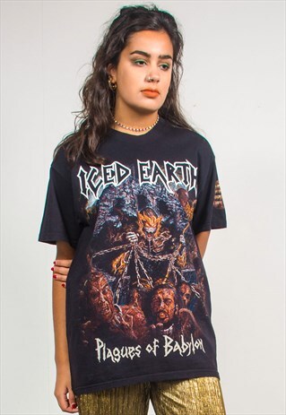 VINTAGE 90'S BLACK KED EARTH BAND T-SHIRT