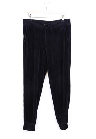 VINTAGE JUICY COUTURE JOGGERS BLACK VELOUR WITH DRAWSTRING