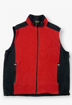 Vintage eddie bauer contrast fleece gilet red large BV15941