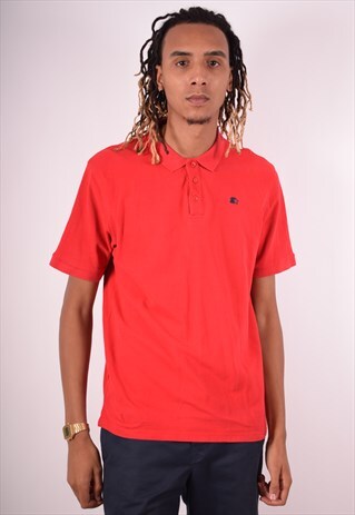 STARTER MENS VINTAGE POLO SHIRT XL RED 90S