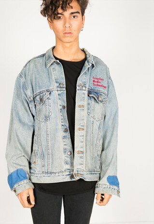 VINTAGE 80S LEVI'S PATCHED DENIM JACKET / R1149