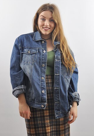 VINTAGE 90S OVERSIZED BLUE DENIM JACKET