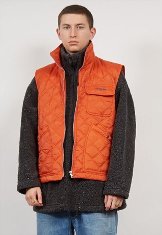 VINTAGE 80'S INVICTA ORANGE PUFFER VEST