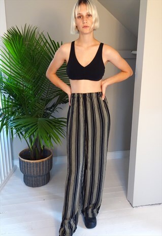 HIGH WAISTED STRIPED VINTAGE 90'S LOUNGE TROUSERS