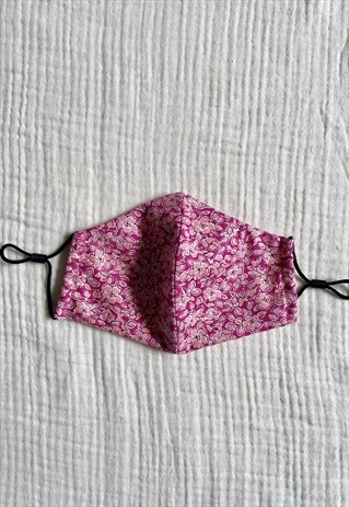 COTTON FACE COVERING IN PINK LIBERTY PRINT