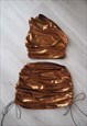 COPPER METALLIC RUCHED SKIRT
