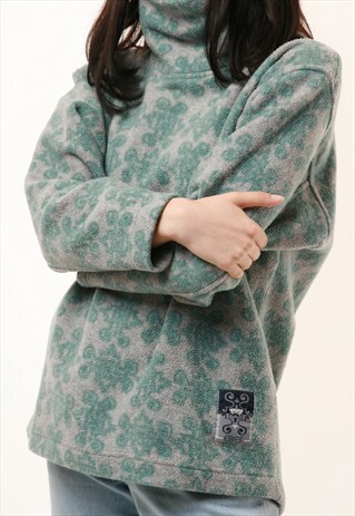 90S VINTAGE ABSTRACT MULTI TURTLENECK FLEECE JUMPER 871