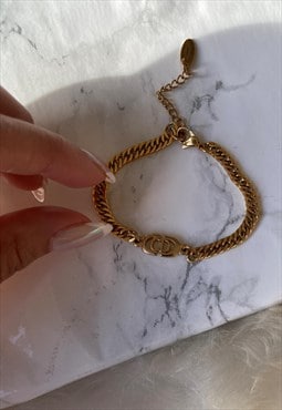 Authentic Mini Dior CD Pendant- Reworked bracelet
