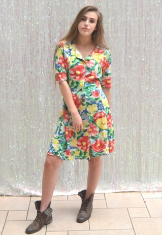 COLOUR ME HAPPY 80'S VINTAGE DRESS