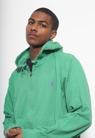 VINTAGE POLO RALPH LAUREN LOGO HOODIE GREEN