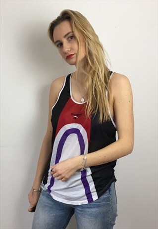 VINTAGE RETRO REEBOK 80S LOGO SPORTS VEST BLOCK COLOURS