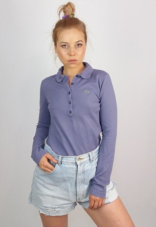 VINTAGE 90'S LACOSTE POLO NECK JUMPER / TOP