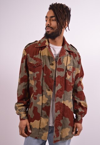 MENS VINTAGE MILITARY JACKET LARGE MULTI 90S