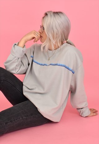 G&G UNISEX MOONDUST/BLUE FADE RIBBON SWEAT
