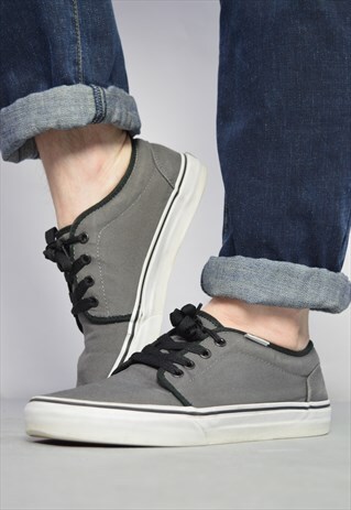 VINTAGE 90S VANS GREY SKATE SHOES MENS TRAINERS GRUNGE