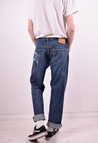 LEVI'S 559 MENS VINTAGE JEANS W34 L32 NAVY BLUE 90'S