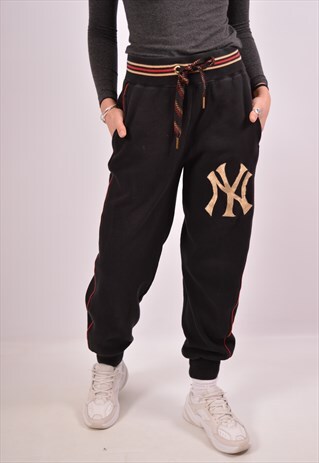 VINTAGE MAJESTIC NY YANKEES TRACKSUIT TROUSERS BLACK