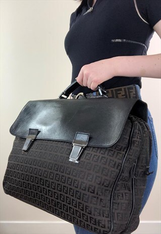 UNISEX FENDI BAG BRIEFCASE LAPTOP BAG FF ZUCCA PRINT HANDBAG