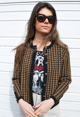 VINTAGE 90S DOGTOOTH CARDIGAN