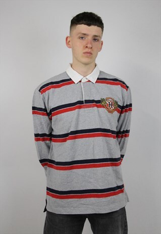 VINTAGE TOMMY HILFIGER STRIPED POLO SHIRT